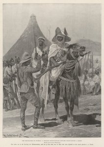 الأعمال العدائية في نيجيريا ، ضابط استكشافي بريطاني أجرى مقابلة مع رئيس بواسطة Richard Caton Woodville junior