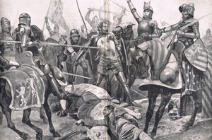 The Last Stand by John II France في ال معركة بواتييه ، شكل توضيحي "المعارك البريطانية في البر والبحر" ، نشره كاسيل ، لندن ، c.1910