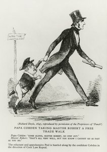 بابا كوبدن يأخذ السيد روبرت في نزهة تجارية حرة ، 1845 بواسطة ريتشارد دويل