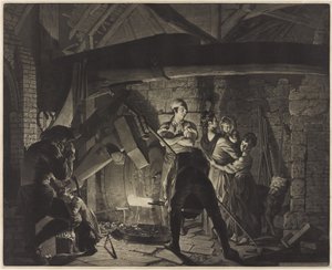 فورج حديدي ، بعد جوزيف رايت ديربي (1734-97) بواسطة ريتشارد إيرلوم