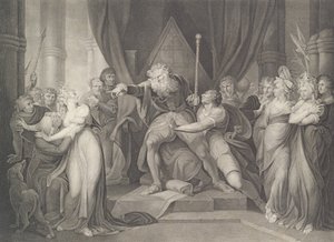 الملك لير يطرد ابنته كورديليا شكسبير ، ك ... ، نشرت لأول مرة عام 1792 ، وأعيد إصدارها عام 1852.