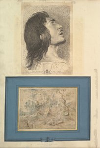ورقة من Aedes Walpolianae مثبتة مع طباعة ورسم: الرأس في الملف الشخصي ... ، 1620-1766 بواسطة ريتشارد إيرلوم