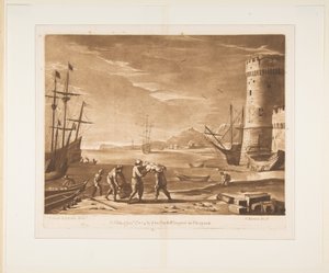 ميناء بحري مع بحارة بضائع ، 1774. بواسطة ريتشارد إيرلوم