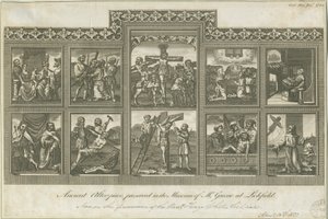 Lichfield - قطعة مذبح قديمة: نقش ، و [ج 1785] (طباعة) بواسطة ريتشارد جرين