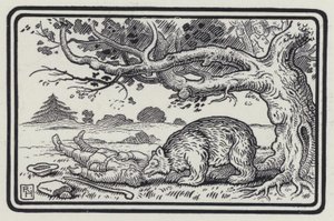 The Two Fellows And The Bear (engraving) بواسطة ريتشارد هايواي