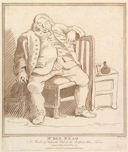 مستر بن: اقرأ ، عضو نادي هوغارثز في بيدفورد آرمز تافيرن ، بورن ب ... ، 27 نوفمبر ، 1781. بواسطة ريتشارد ليفساي