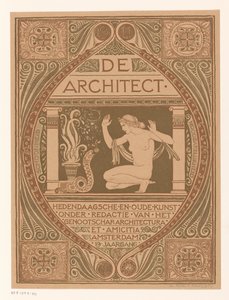 تصميم الغلاف لـ: De Architect، 1911 بواسطة ريتشارد نيكولاوس رولاند هولست (توقيع الفنان)