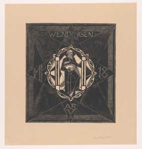 تصميم الغلاف لـ: Wendingen، 1918 بواسطة ريتشارد نيكولاوس رولاند هولست (توقيع الفنان)