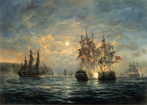 خطوبة بين Bonhomme Richard و Serapis قبالة Flamborough Head ، 1779