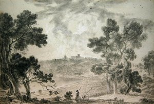 كاستل غاندولفو (طباشير أسود على ورق) بواسطة ريتشارد ويلسون