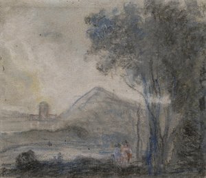 دراسة لـ "شيشرون وأصدقائه" (طباشير سوداء وبيضاء وزاهية الألوان على ورق رمادي) بواسطة ريتشارد ويلسون