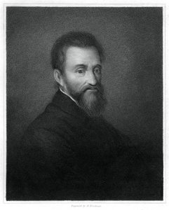 مايكل أنجلو ، نحات عصر النهضة الإيطالي ، رسام ، مهندس معماري وشاعر ، 1833. بواسطة ريتشارد وودمان