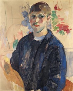 بورتريه ذاتي مع بلوزة زرقاء - صورة ذاتية مع بلوزة زرقاء ، بواسطة Wouters ، ريك (1882-1916). زيت على قماش