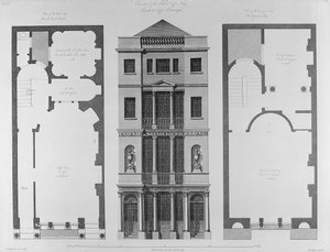 ارتفاع بيت القهوة البريطاني ، نقشه روبرت بليث ، 1778 بواسطة روبرت آدم