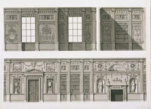 ارتفاع المكتبة في Syon House ، c.1760-69 بواسطة روبرت آدم