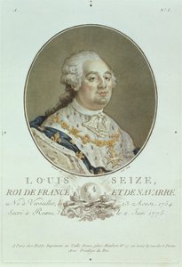 صورة لويس السادس عشر (1754-1993) من "بورتريت ديس غراند هومز إيميريز" ، منقوشة بواسطة Ride (النقش اليدوي)