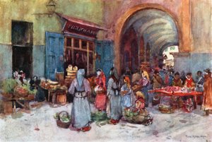 بائعو الشوارع، بيزا (طباعة حجرية ملونة)