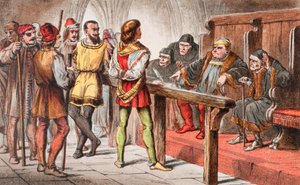 يقول دوغبيري في مسرحية "الكثير من الأدو عن لا شيء"، الفصل الرابع، المشهد الثاني: "اكتبوا أنهم يأملون أن يعبدوا الله؛ واكتبوا الله أولاً: لأن الله يدافع عن الله ولكن الله يجب أن يسبق هؤلاء الأشرار"، من "المكتبة المصورة لشكسبير"، نشر لندن 1890 (بالألوان ل