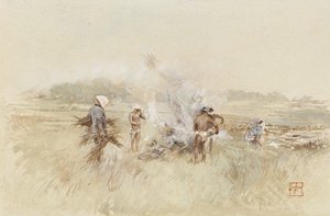 في العمل تكدس الفرشاة على الحرائق المشتعلة ، 1867-1903 بواسطة روبرت فريدريك بلوم