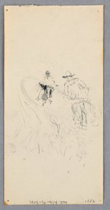 رسم، جدار خارجي: خليج وشرفة وكورنيش (الوجه)؛ شخصيتان وخطوط غير محددة (الظهر)، 1882