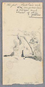 رسم، منظر من موقع مرتفع يطل على المدينة (الوجه)؛ امرأة تحمل جرة (الظهر)، 1882 بواسطة روبرت فريدريك بلوم