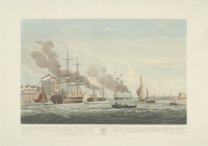 مغادرة اثنتي عشرة سفينة تجارية هولندية من ميناء بورتسموث عام 1833 (اللوحة 2) هذه المجموعة المكونة من ثلاث لوحات تصور المغادرة من ميناء بورتسموث في الثاني من يونيو 1833 من 12 سفينة Nederlandsche Koopvaardy من Embargo. بواسطة جون كريستيان شيتكي