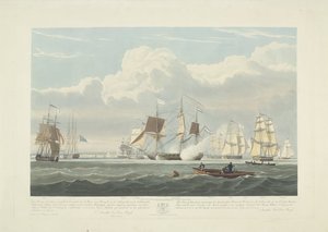 مغادرة اثنتي عشرة سفينة تجارية هولندية من ميناء بورتسموث عام 1833 (اللوحة 3) هذه المجموعة المكونة من ثلاث لوحات تصور المغادرة من ميناء بورتسموث في الثاني من يونيو 1833 من 12 سفينة Nederlandsche Koopvaardy من Embargo. بواسطة جون كريستيان شيتكي