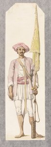 رجل الصواريخ من تيبو سلطان (1750-1799) ، ج 1793-4 (مرحاض على ورق) بواسطة روبرت هون