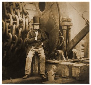 Isambard Kingdom Brunel من خلال سلاسل إطلاق SS Great Eastern ، 1857