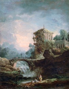 "منظر طبيعي مع شلال" ، 1750-1808