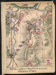 معركة جبل لوكاوت، تينيسي في 24 نوفمبر 1863. LOC gvhs01.vhs00173