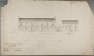 رسم معماري لمكتبة الجامعة 1827 (قلم رصاص ومرحاض على ورق) بواسطة روبرت بايتون ريد
