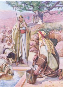 راشيل في البئر ، من كتاب مصور الكتاب المقدس الذي نشره توماس نيلسون ، ج 1950 بواسطة روبرت بايتون ريد