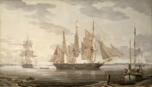 السفن في الميناء ، 1805 بواسطة روبرت سالمون
