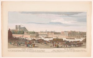منظر لمدينة باريس من Quai de Miramion منظر لباريس ، من كنيسة Nostre Dame إلى Pont de la Tournelle ، مأخوذ من Quai de Miramion (...) (العنوان على الكائن) باريس (عنوان المسلسل) بواسطة ناثانيل بار