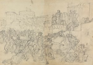 رسم تخطيطي للقوط الذين يدخلون روما ، من مسرحية شكسبير ، تيتوس أندرونيكوس بواسطة روبرت سميرك