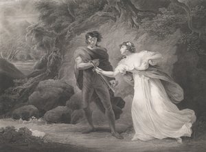 بيسانيو وإيموجين شكسبير ، سيمبلين ، قانون 3 ، مشهد 4 ... ، نُشر لأول مرة عام 1801 ، وأعيد إصداره عام 1852.