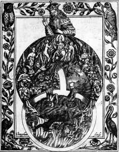 التسلسل الهرمي للكنيسة ، من "Theatrum Chemicum Britannicum" للكاتب إلياس أشمول ، 1652