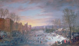التزلج على Stadtgraben في بروكسل ، 1649 (لوحة)