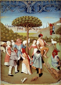 رقصة Champetre إعلان للرعاة. صورة مصغرة مأخوذة من "" كتاب الصلوات للكاتب تشارلز دانجوليم (1460-1496) "من تيستارد تاب (نشط بين 1475-1523)