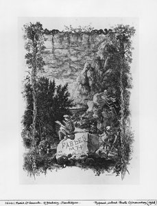 رسم توضيحي لواجهة الصفحة من "خرافات" بقلم هيبوليت دي تييري فليتانز (القرن التاسع عشر) 1868