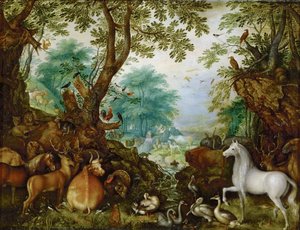 Orphee parmi les animaux - Orpheus بين الحيوانات - Roelant (Roelandt) Savery (1576-1639). زيت على نحاس ، حوالي 1628. الأبعاد: 27.5x36 سم. متحف تاريخ الفن ، فيين