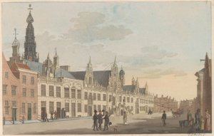 بريسترات في ليدن ، حوالي 1825 منظر لـ Breestraat و City Hall في Leyden / Vue Sur la rue dite Breestraat et l