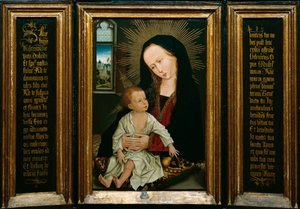 Salve Regina (Salve، O Queen، Catholic Prayer)، تمثيل السيدة العذراء والطفل يحمل الكمثرى (زيت على خشب) بواسطة روجير فان دير ويدين
