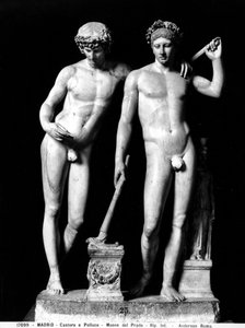 Castor and Pollux أو Orestes and Pylades ، مجموعة من San Ildefonso (الرخام) (صورة بالأبيض والأسود) بواسطة رواية