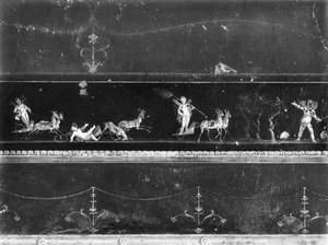 الكروب في سباق المركبات ، إفريز من Oecus of the Casa dei Vettii (House of the Vettii) c.50-79 م بواسطة رواية