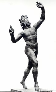 Dancing Faun, from the House of the Faun, Pompeii (bronze) (b/w photo) بواسطة رواية
