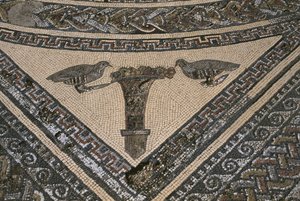 بيت Orpheus ، Orpheus محاطة بالحيوانات البرية ، التفاصيل (فسيفساء) بواسطة رواية