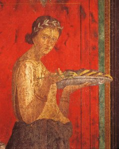 Initiation rites of the cult of Dionysus, fresco from the Villa Dei Mysteri بواسطة رواية