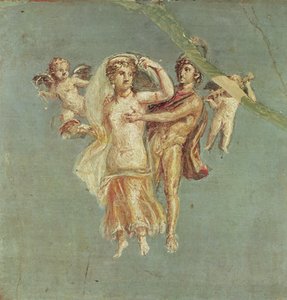 المريخ والزهرة مع الكروب على خلفية زرقاء ، من Herculaneum بواسطة رواية